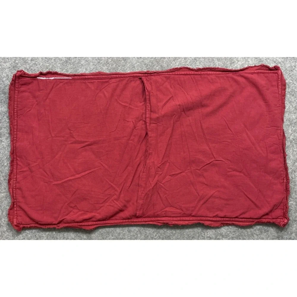 Pottery Barn Velvet Lattice Stitch Quilted King Pillow Sham Rust Red